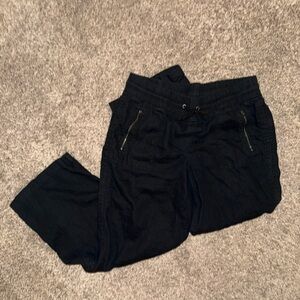 Athleta Black Trousers with Zippered Pockets Size 16